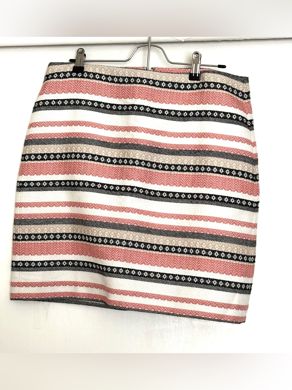 LOFT Costa Jacquard Striped Pencil Mini Skirt Size 10